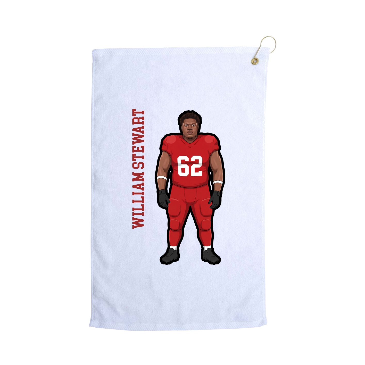 Golf Towel — Name Vertical in White