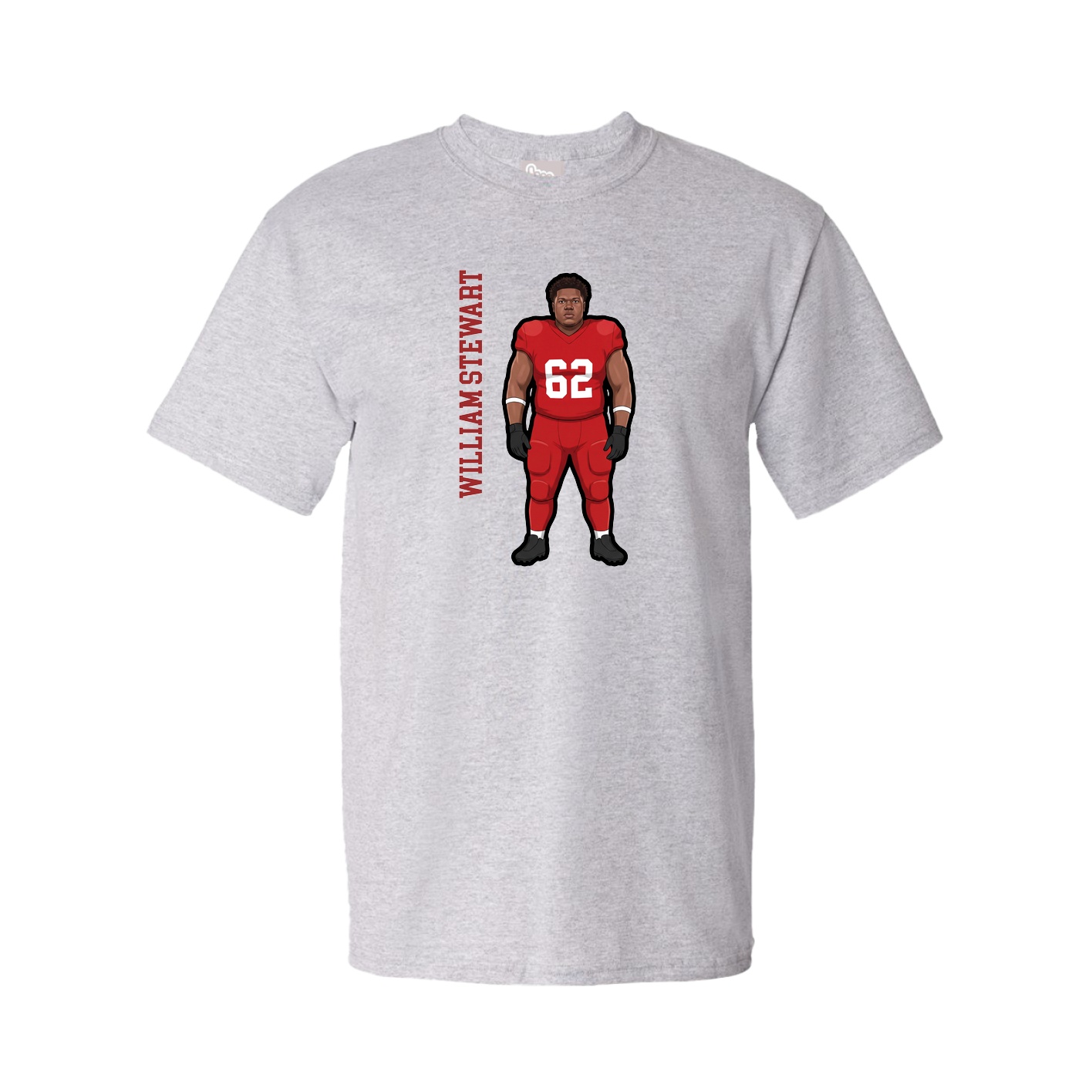 Tee — Name Vertical in Grey