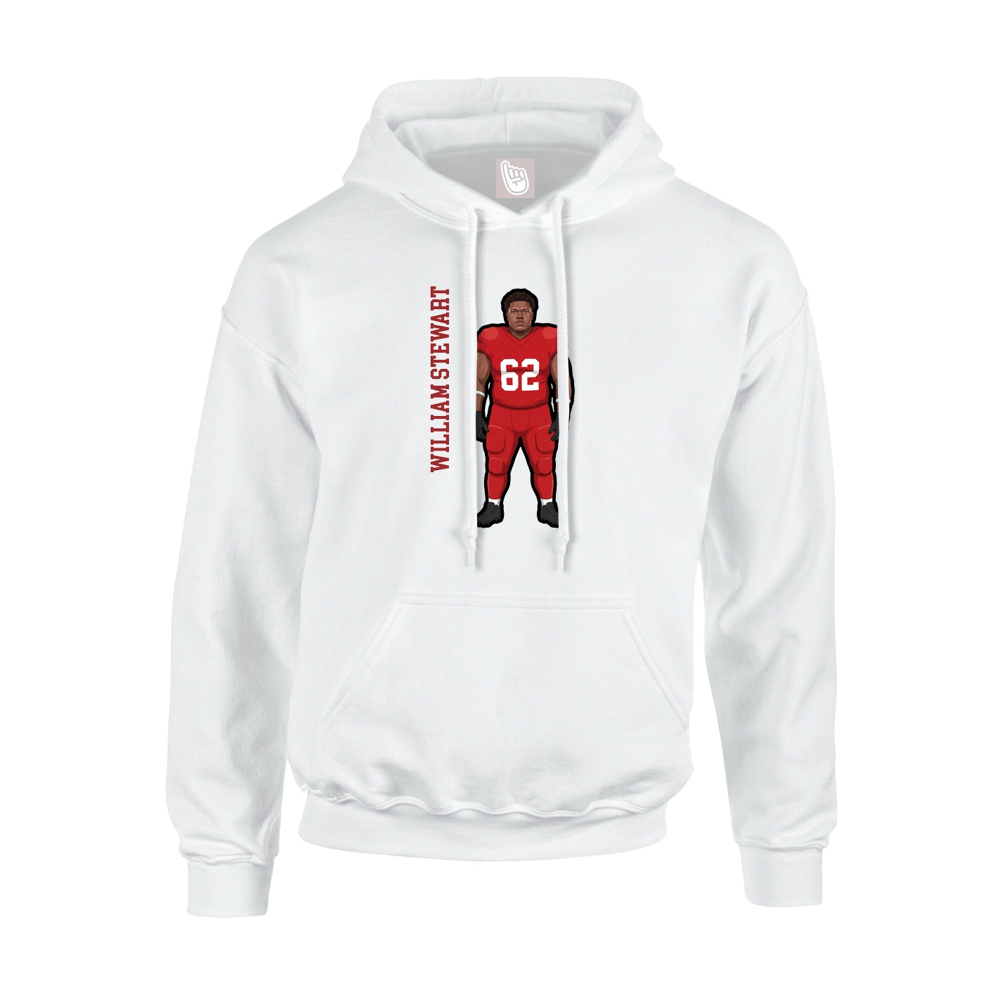 Hoodie — Name Vertical in White
