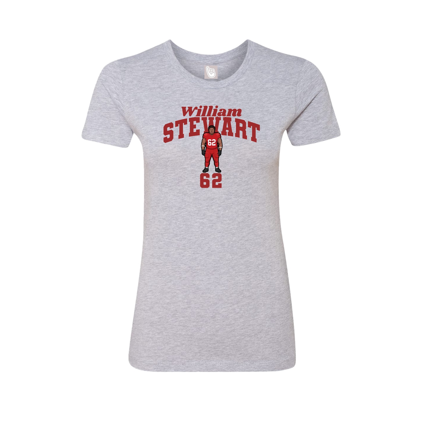Fitted Women's Tee — Signature Arch in Grey