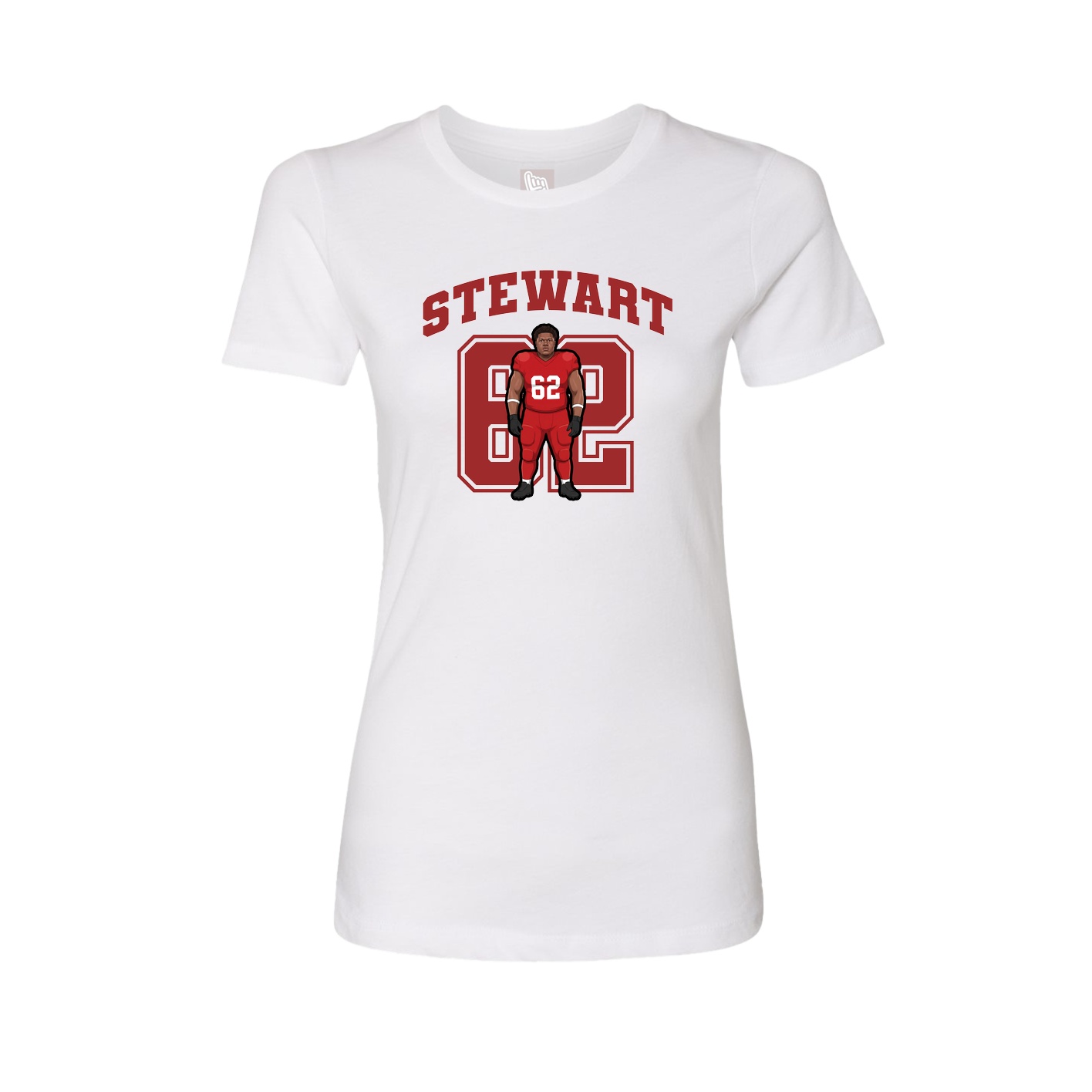 Fitted Women's Tee — Number in White
