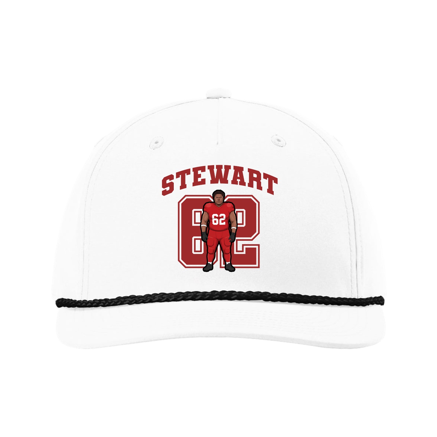 Five-Panel Classic Rope Cap — Number in White