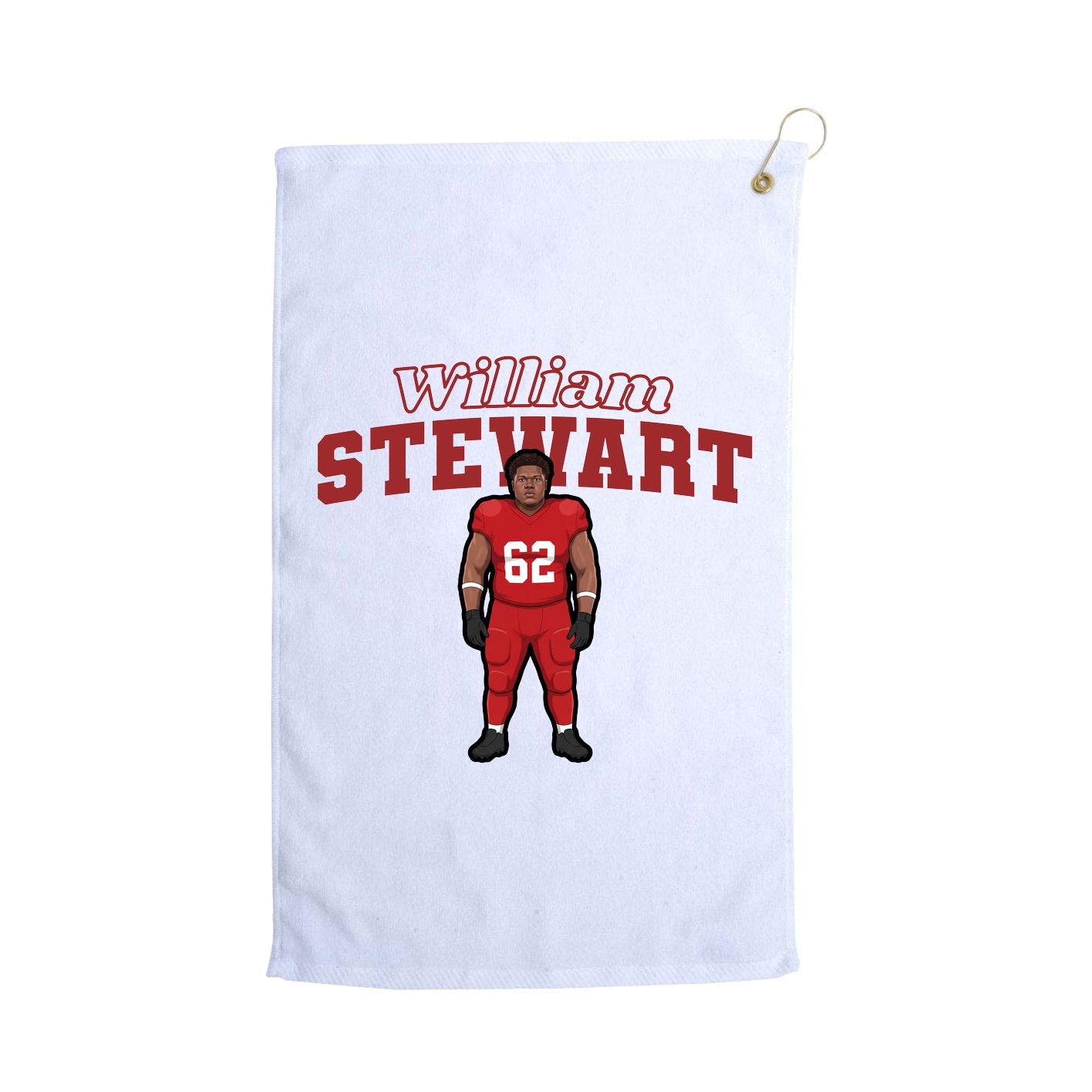 Golf Towel — Name Arch in White