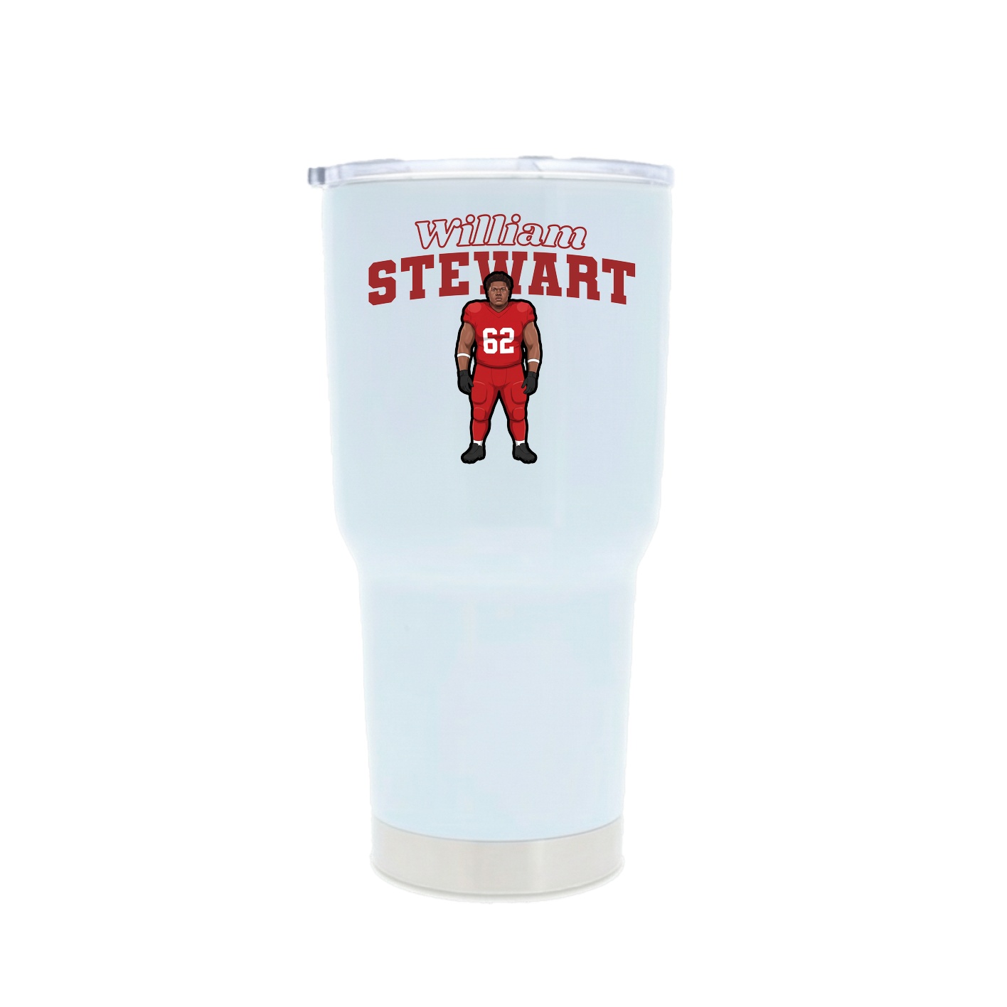 30oz Stainless Steel Tumbler — Name Arch in White