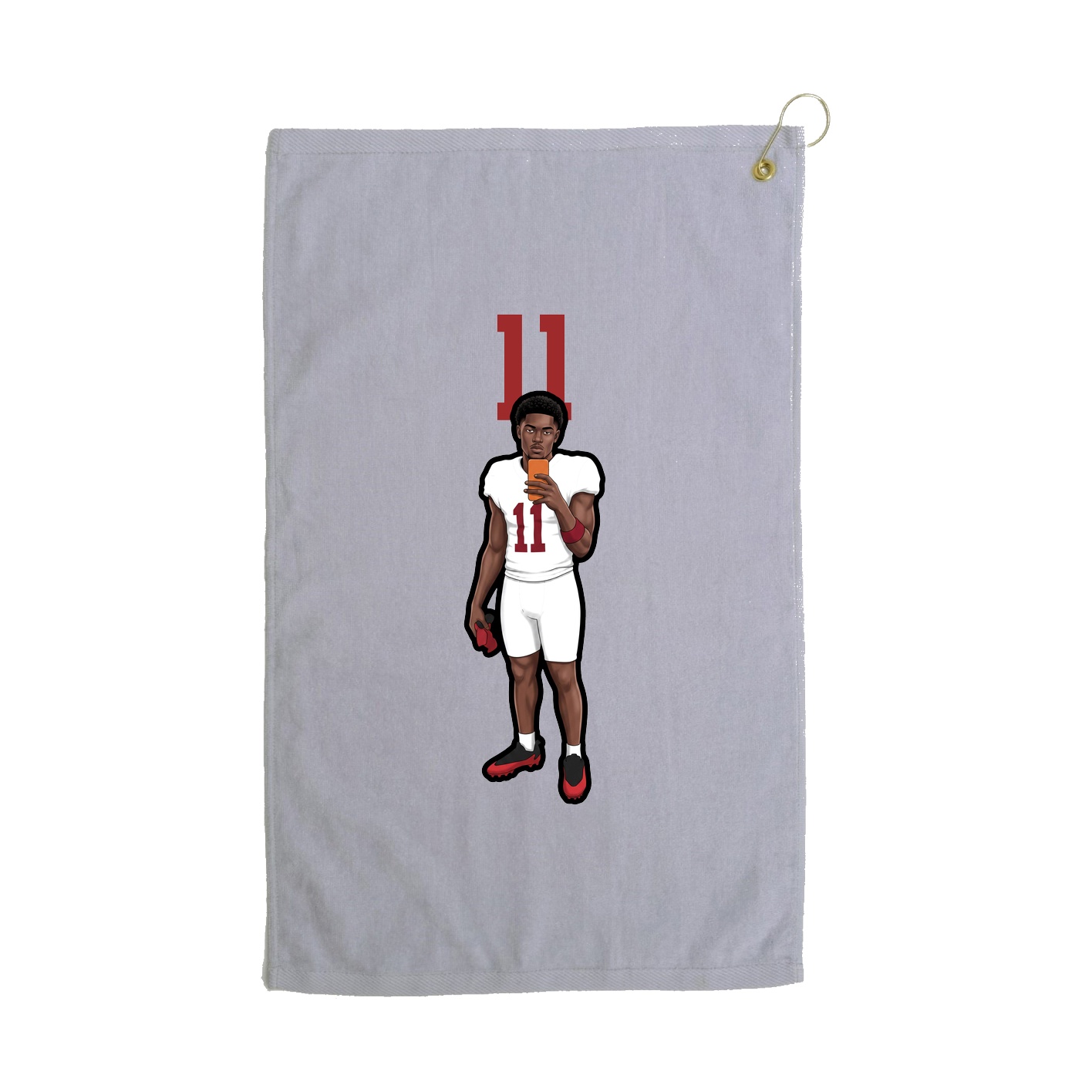 Golf Towel — Number Top in Grey
