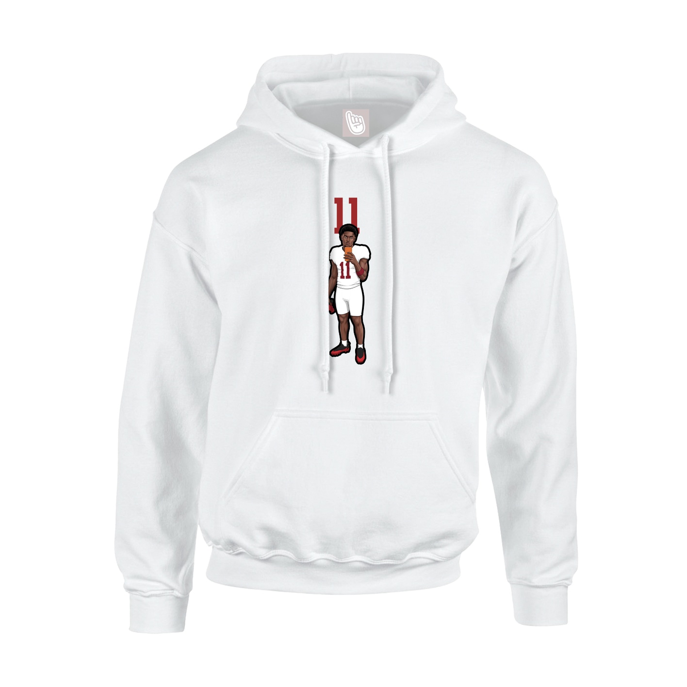 Youth Hoodie — Number Top in White