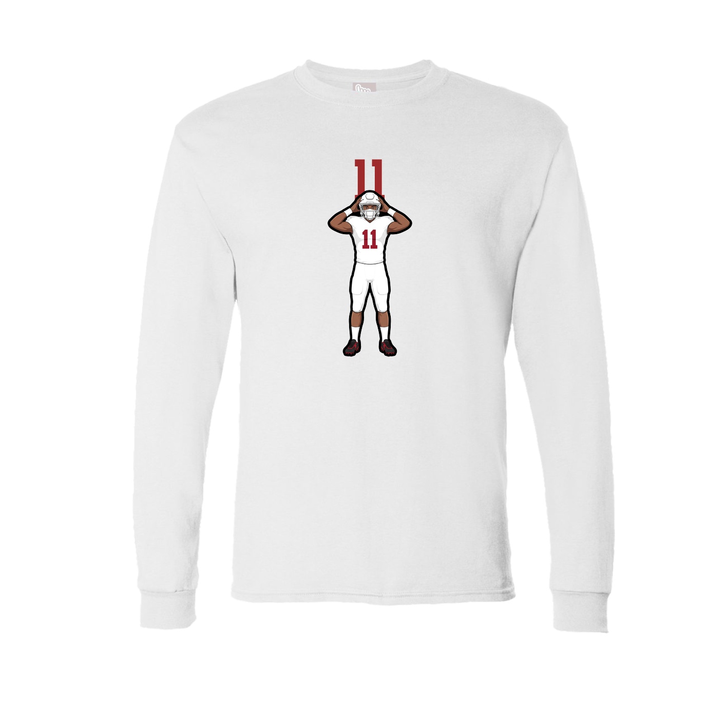 Long Sleeve Tee — Number Top in White
