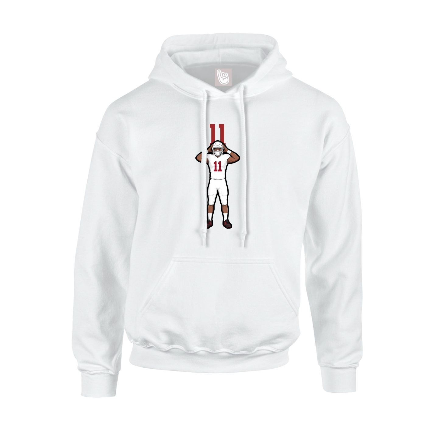 Hoodie — Number Top in White