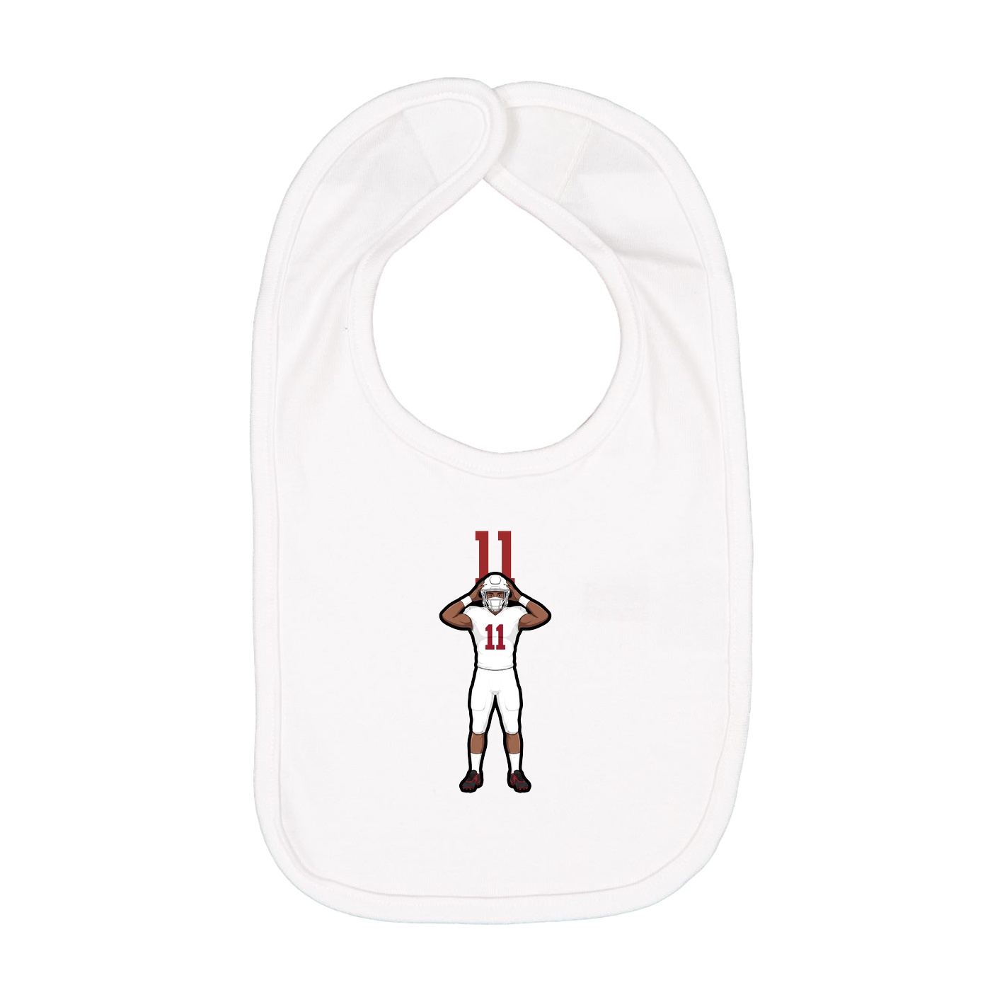 Infant Bib — Number Top in White
