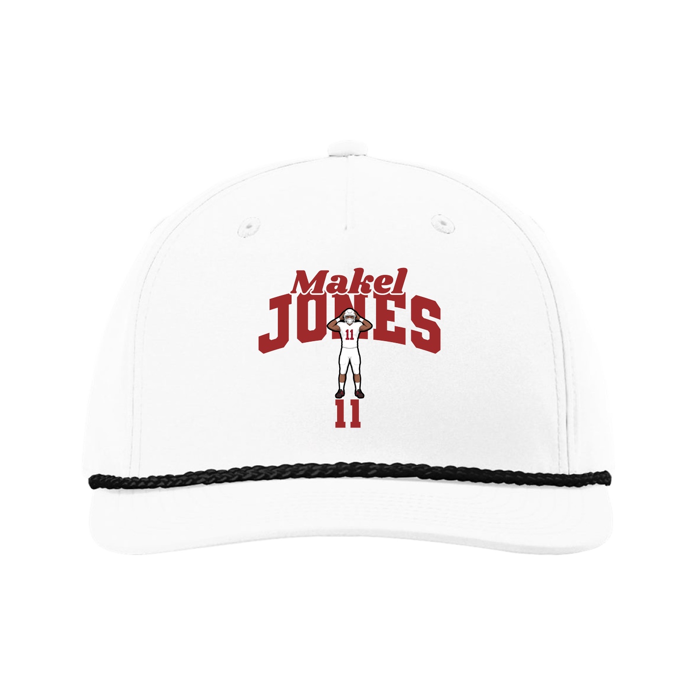Five-Panel Classic Rope Cap — Signature Arch in White