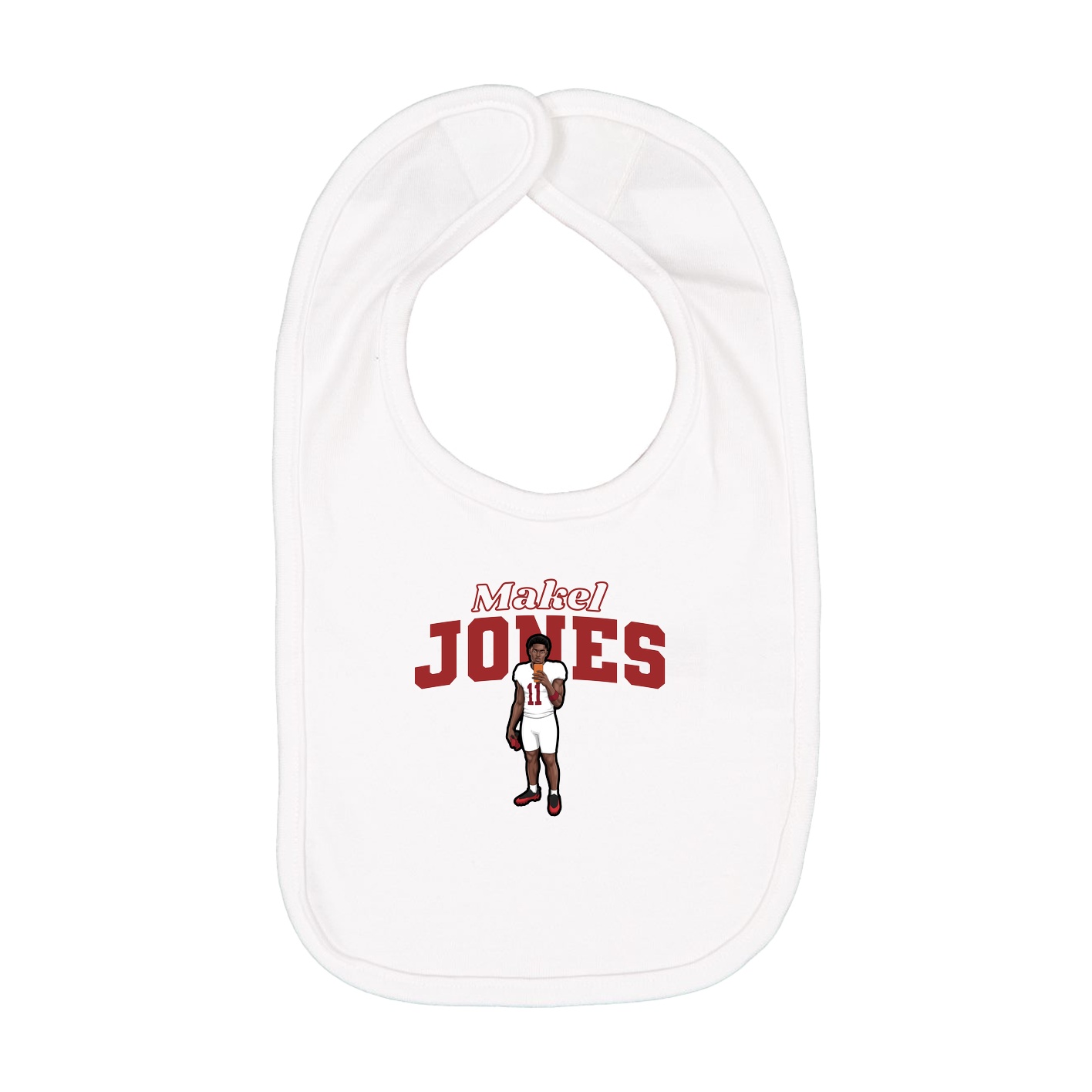 Infant Bib — Name Arch in White