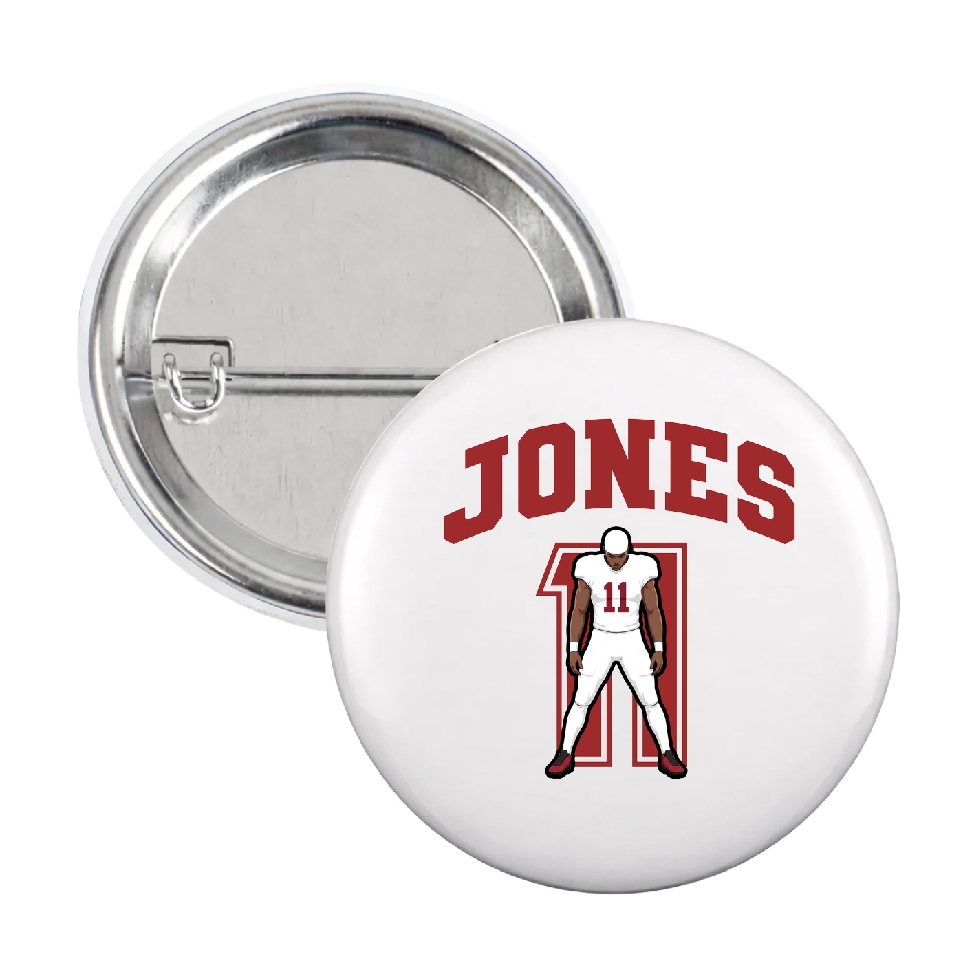 Game Day Button — Number in White