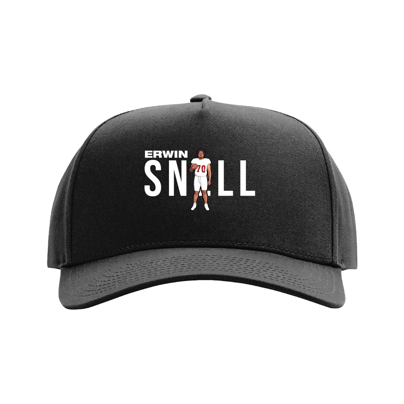 Full Fabric Five-Panel Champ Cap — Player Name in Black