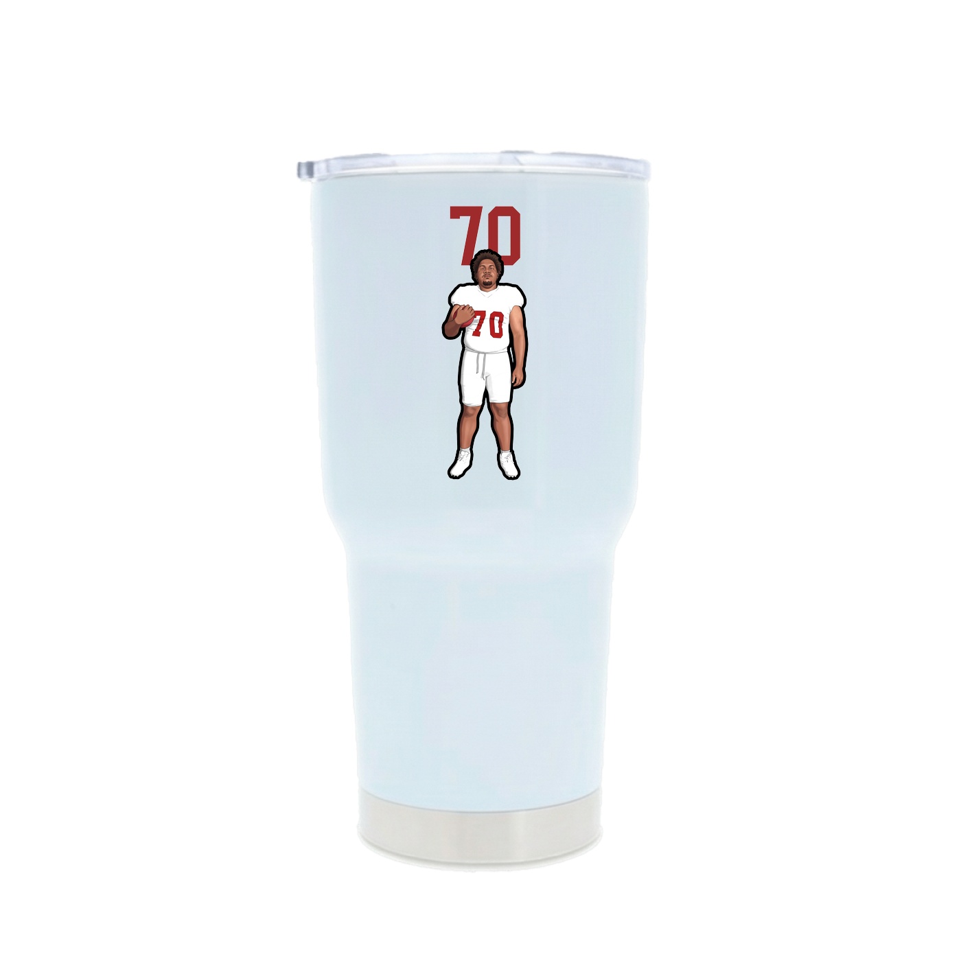 30oz Stainless Steel Tumbler — Number Top in White