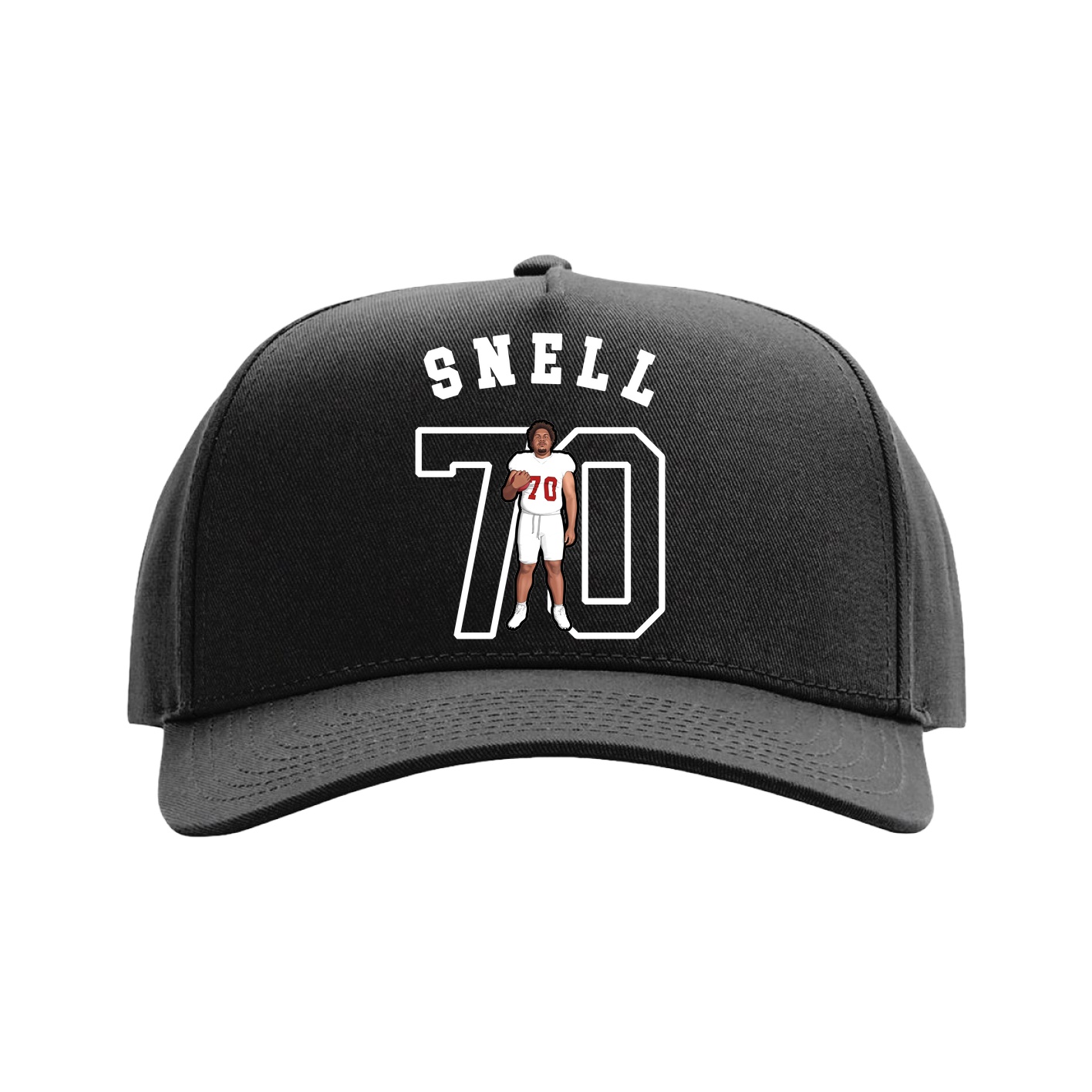 Full Fabric Five-Panel Champ Cap — Shirsey Arch in Black