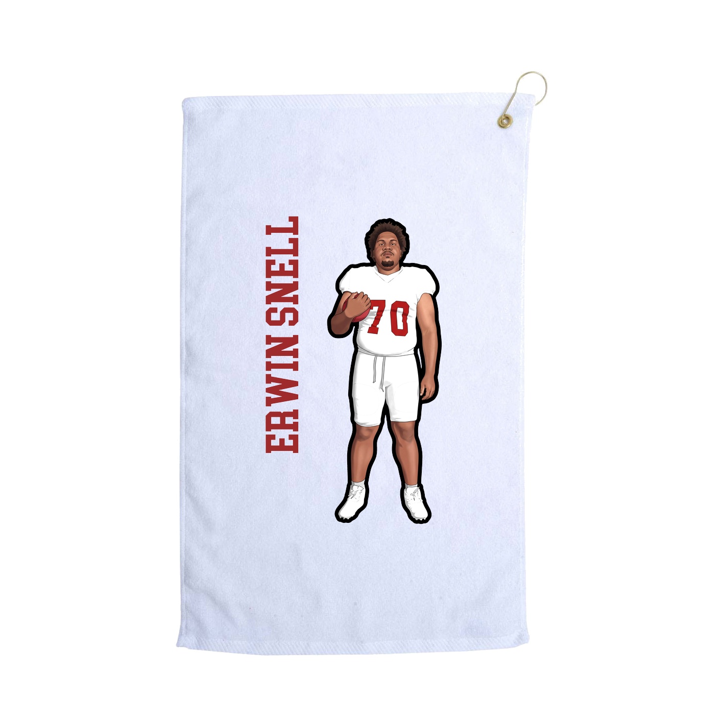 Golf Towel — Name Vertical in White