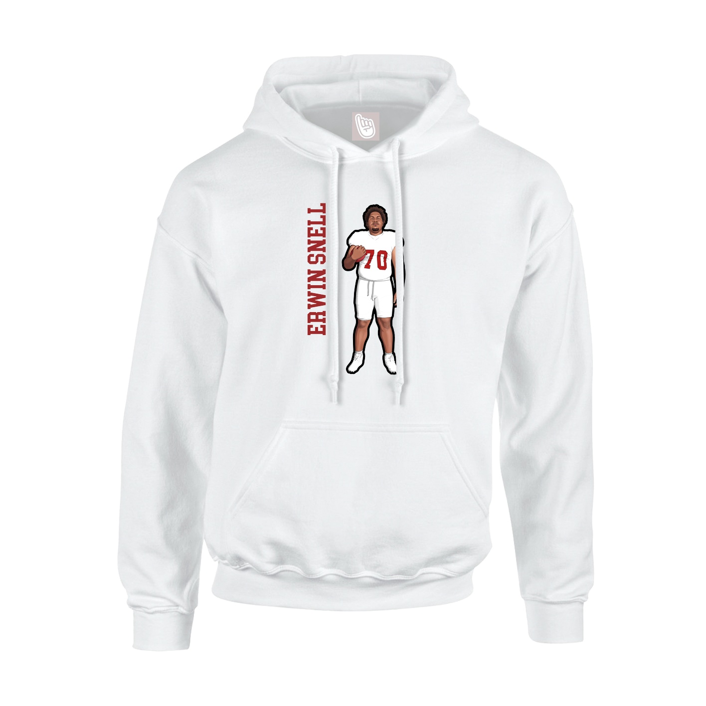 Hoodie — Name Vertical in White