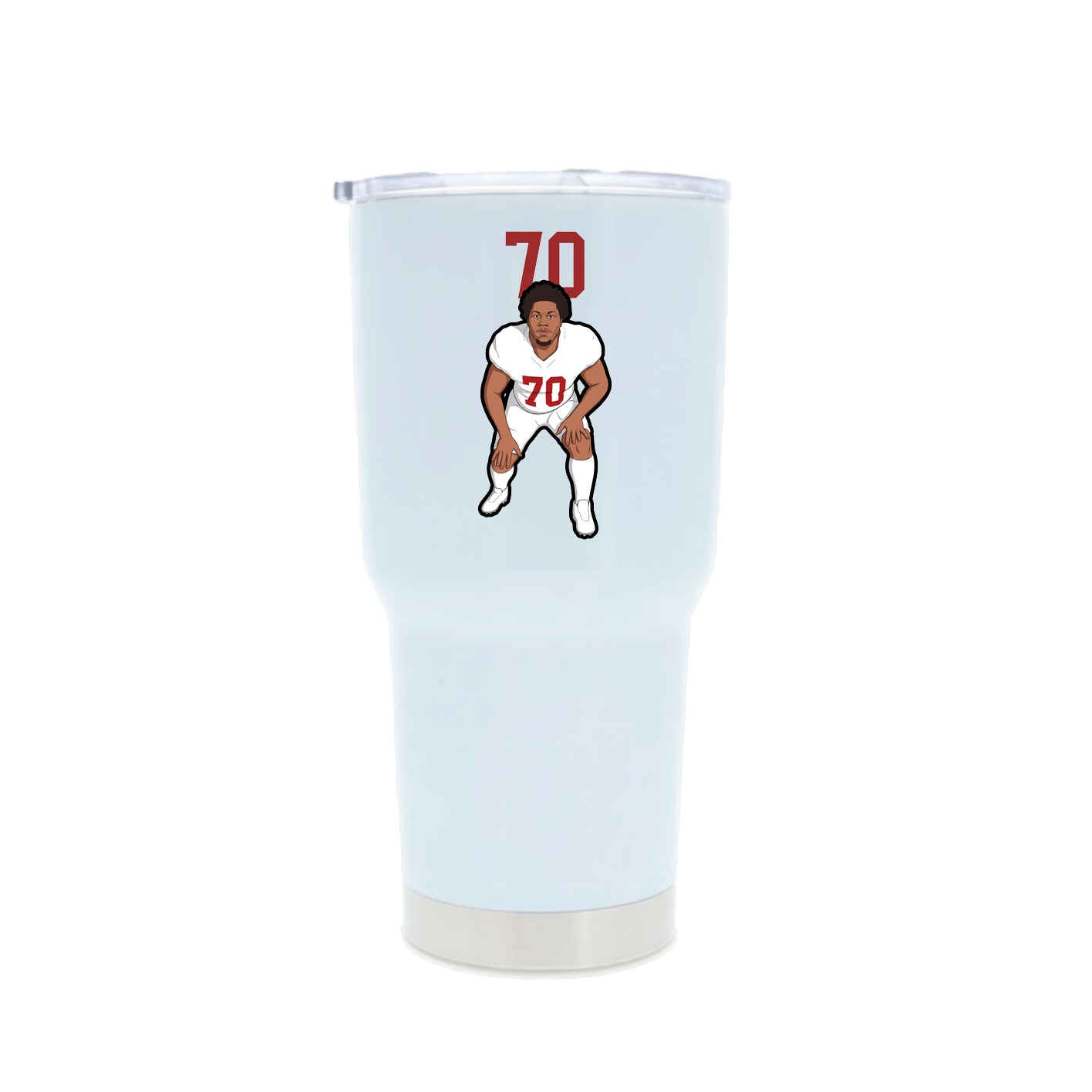 30oz Stainless Steel Tumbler — Number Top in White