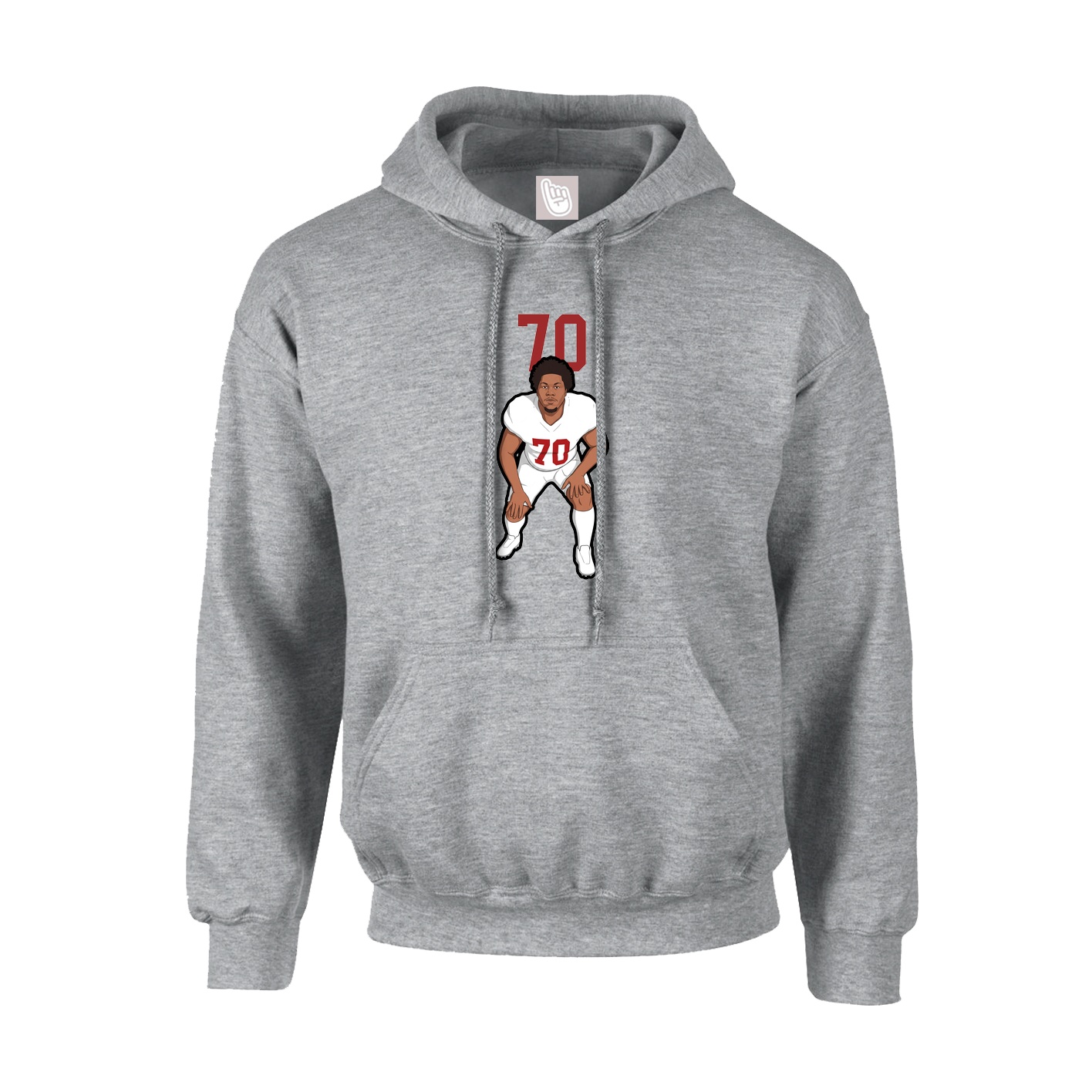 Hoodie — Number Top in Grey