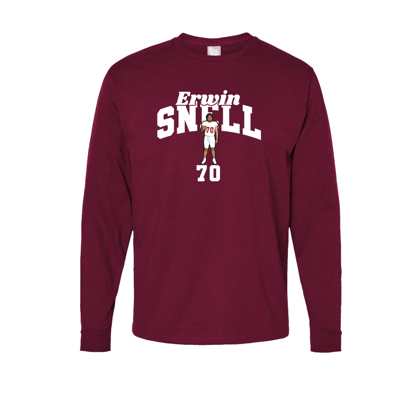 Long Sleeve Tee — Signature Arch in Cardinal