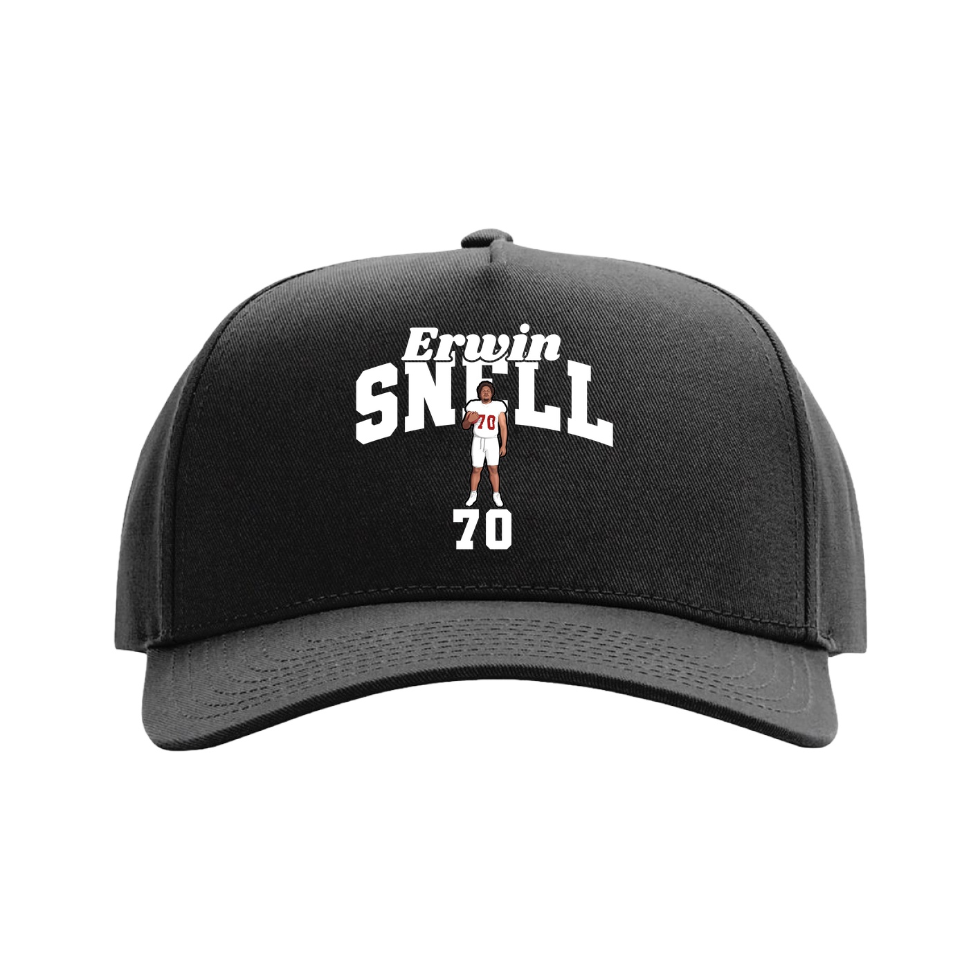 Full Fabric Five-Panel Champ Cap — Signature Arch in Black