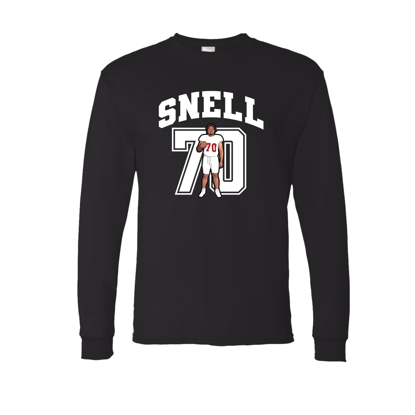 Long Sleeve Tee — Number in Black