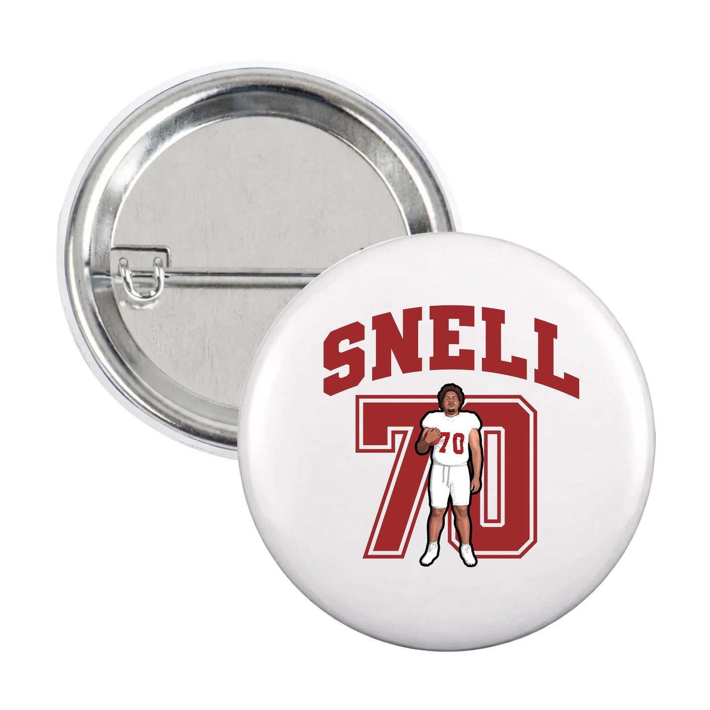 Game Day Button — Number in White