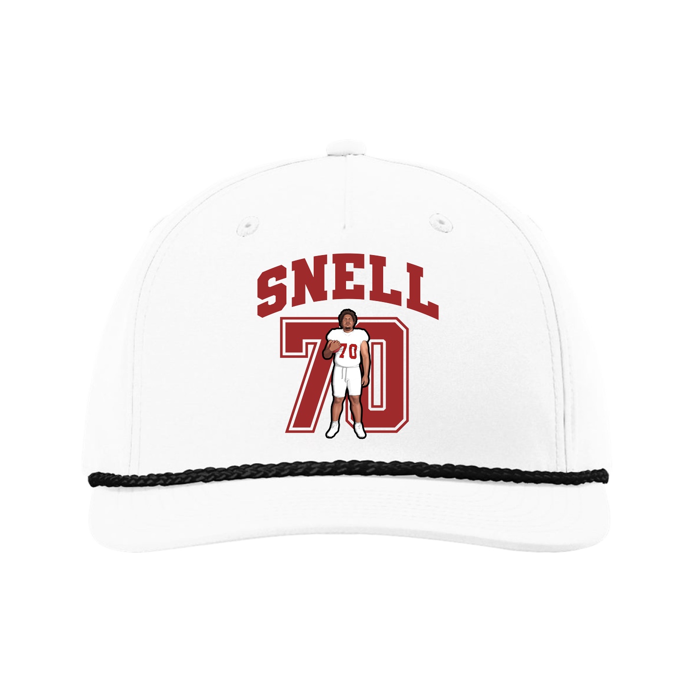 Five-Panel Classic Rope Cap — Number in White