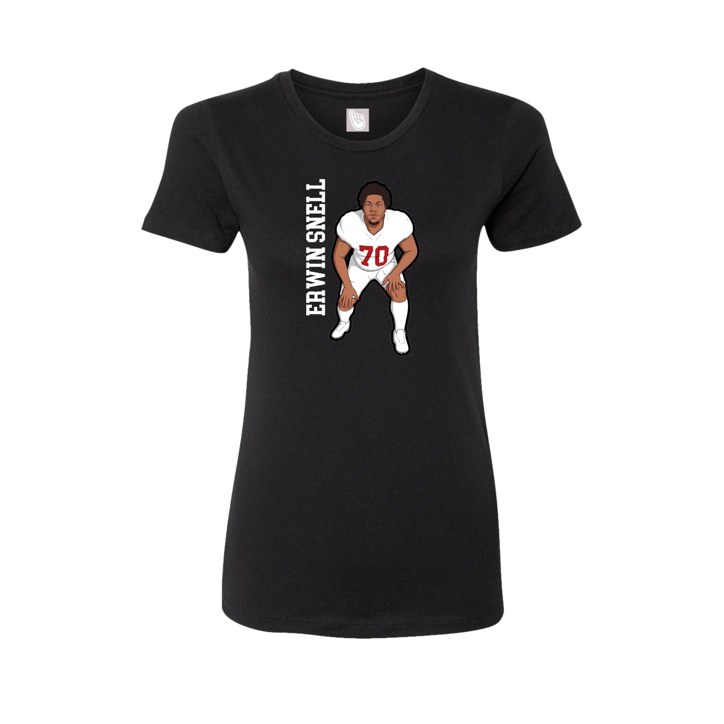 Fitted Women's Tee — Name Vertical in Black