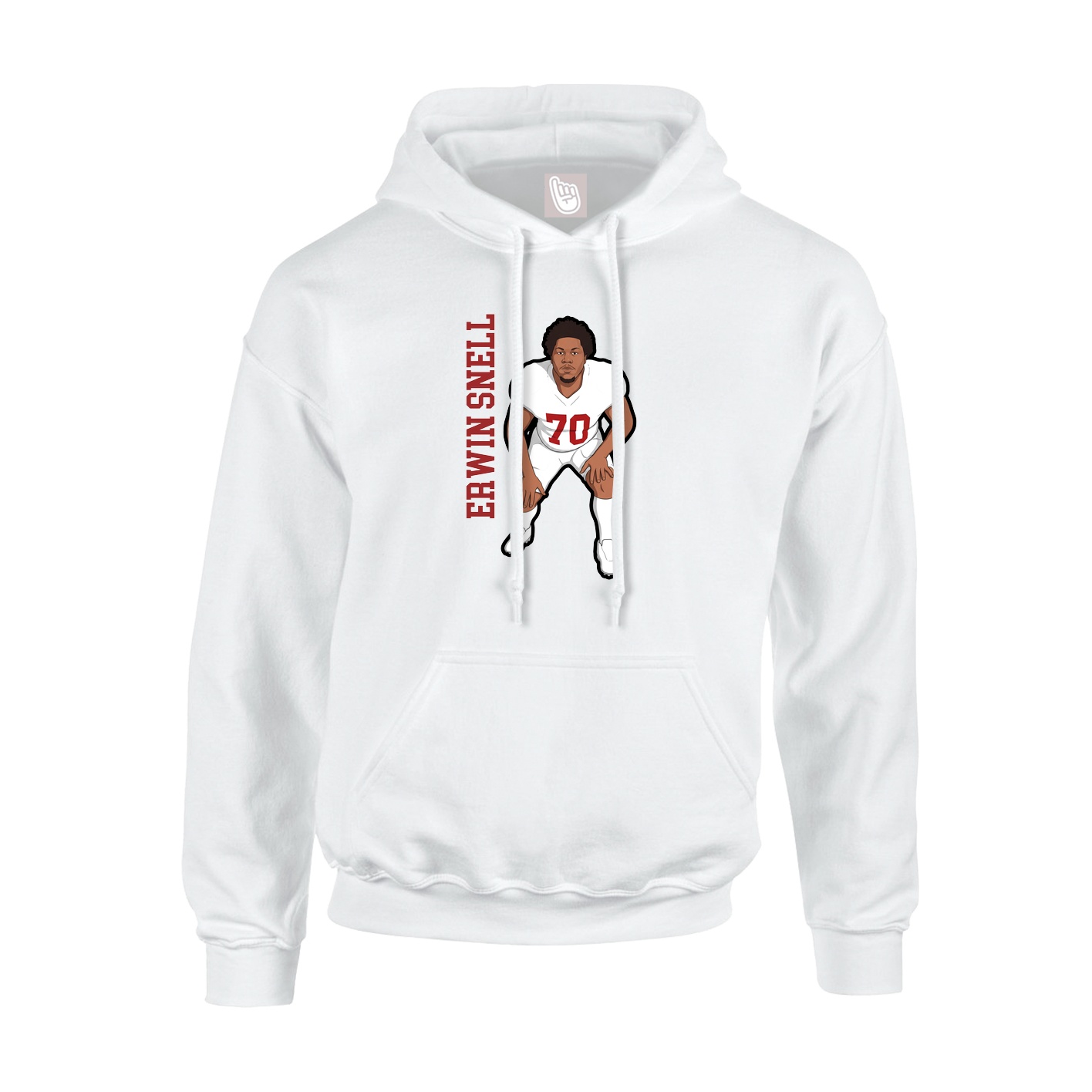 Youth Hoodie — Name Vertical in White