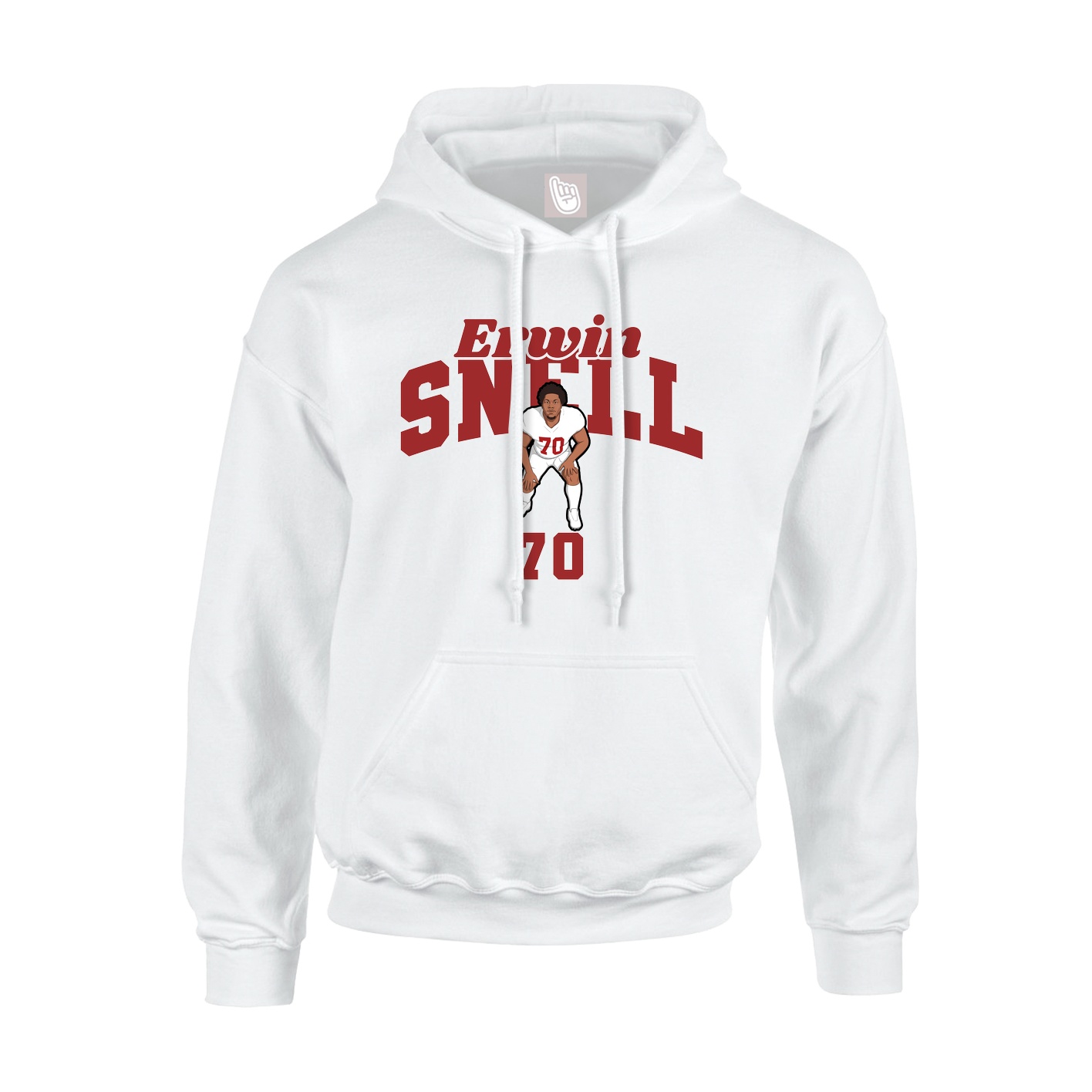 Youth Hoodie — Signature Arch in White