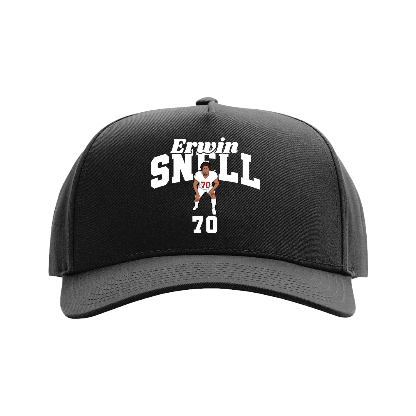 Full Fabric Five-Panel Champ Cap — Signature Arch in Black