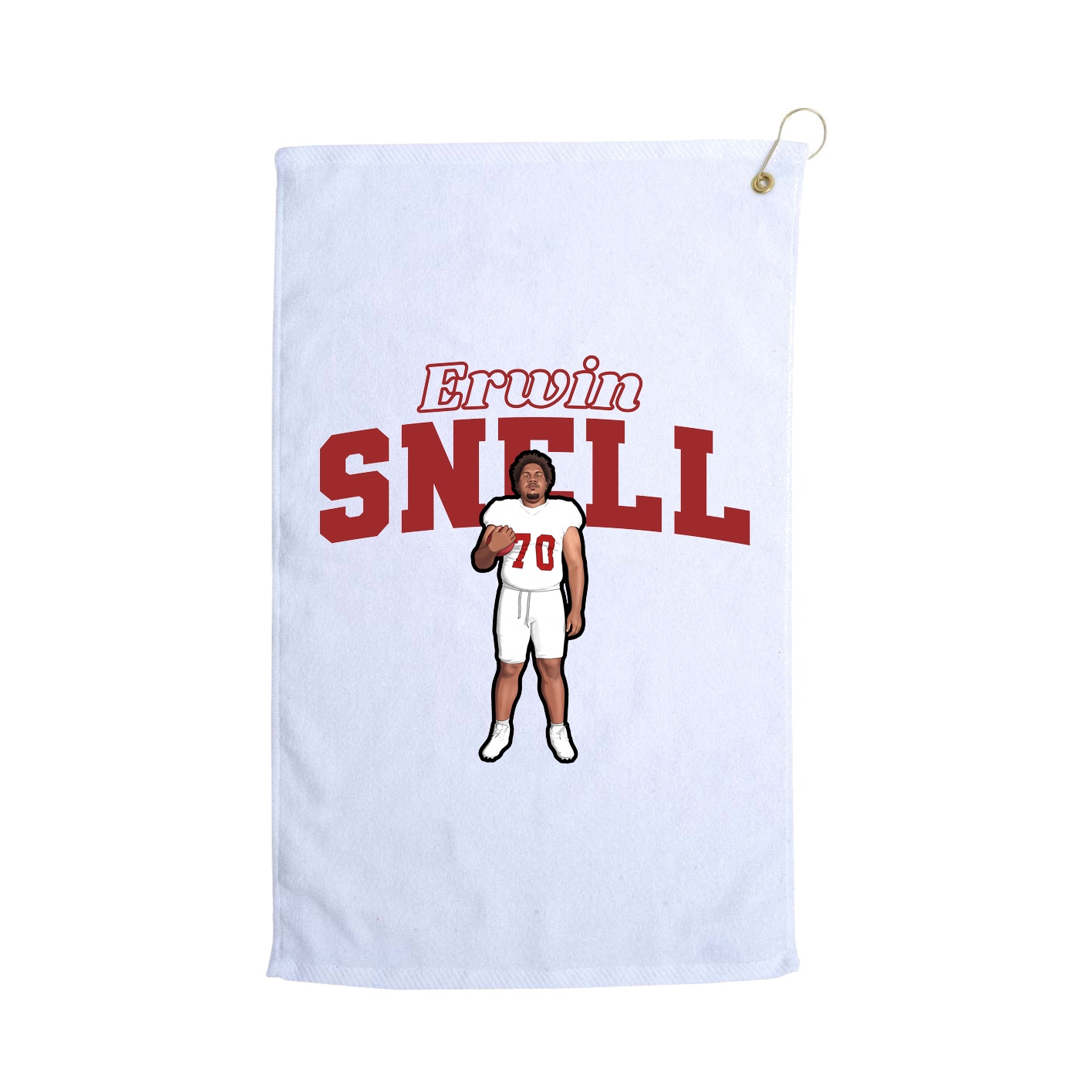 Golf Towel — Name Arch in White