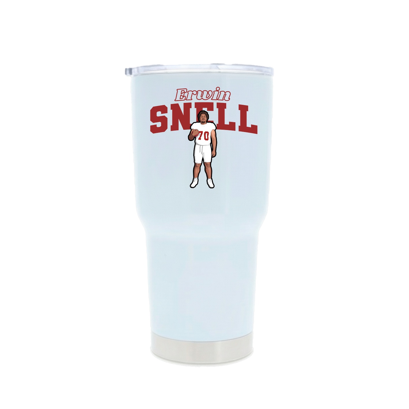 30oz Stainless Steel Tumbler — Name Arch in White