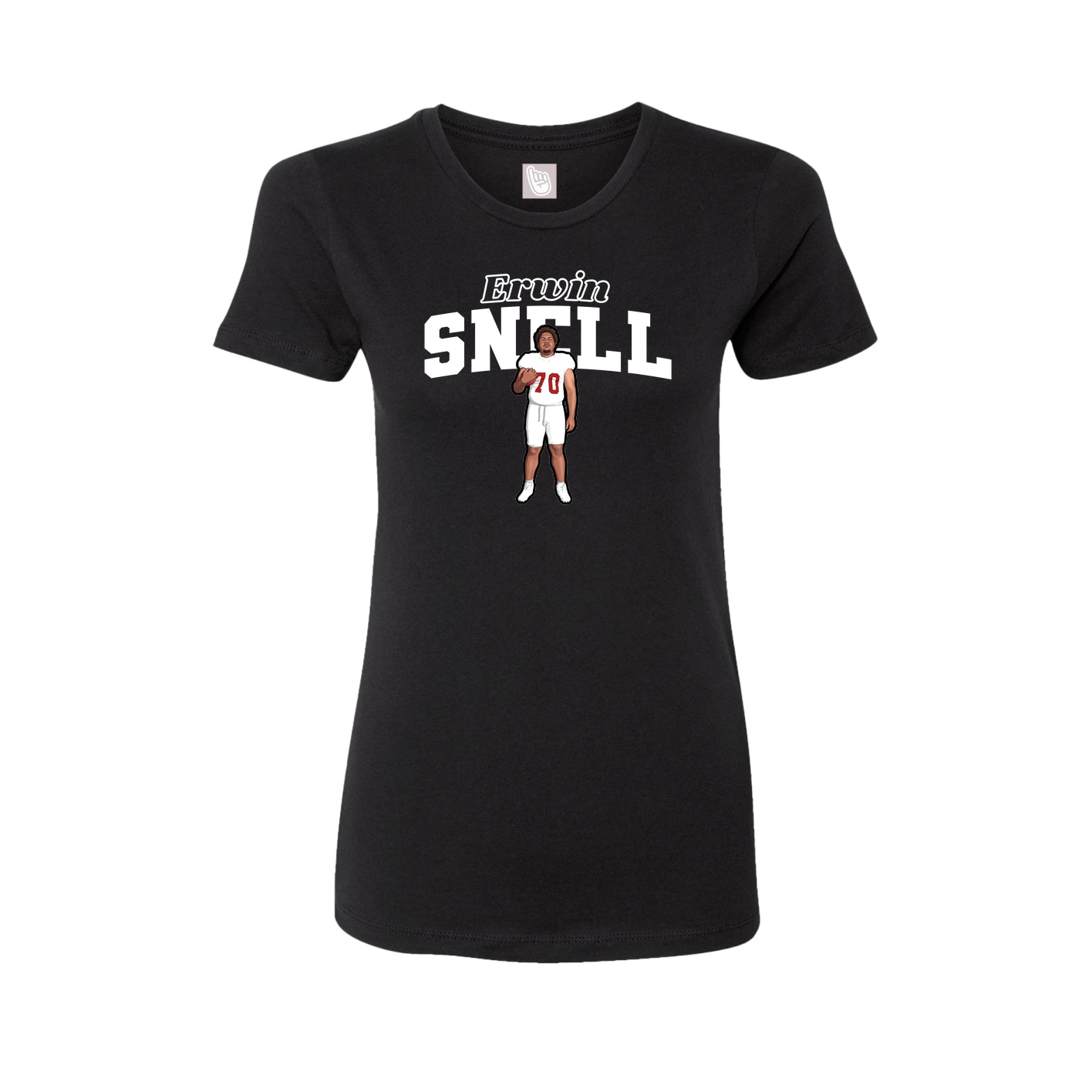 Fitted Women's Tee — Name Arch in Black