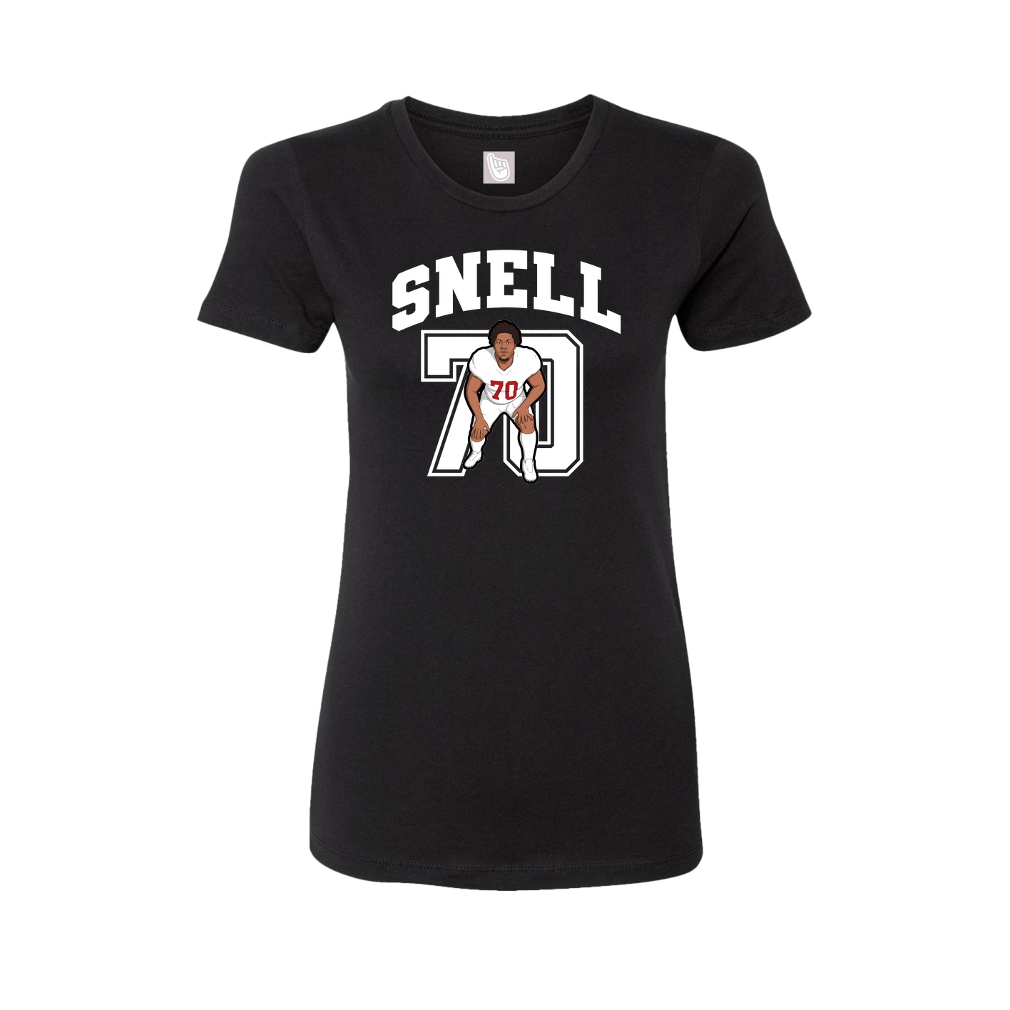 Fitted Women's Tee — Number in Black