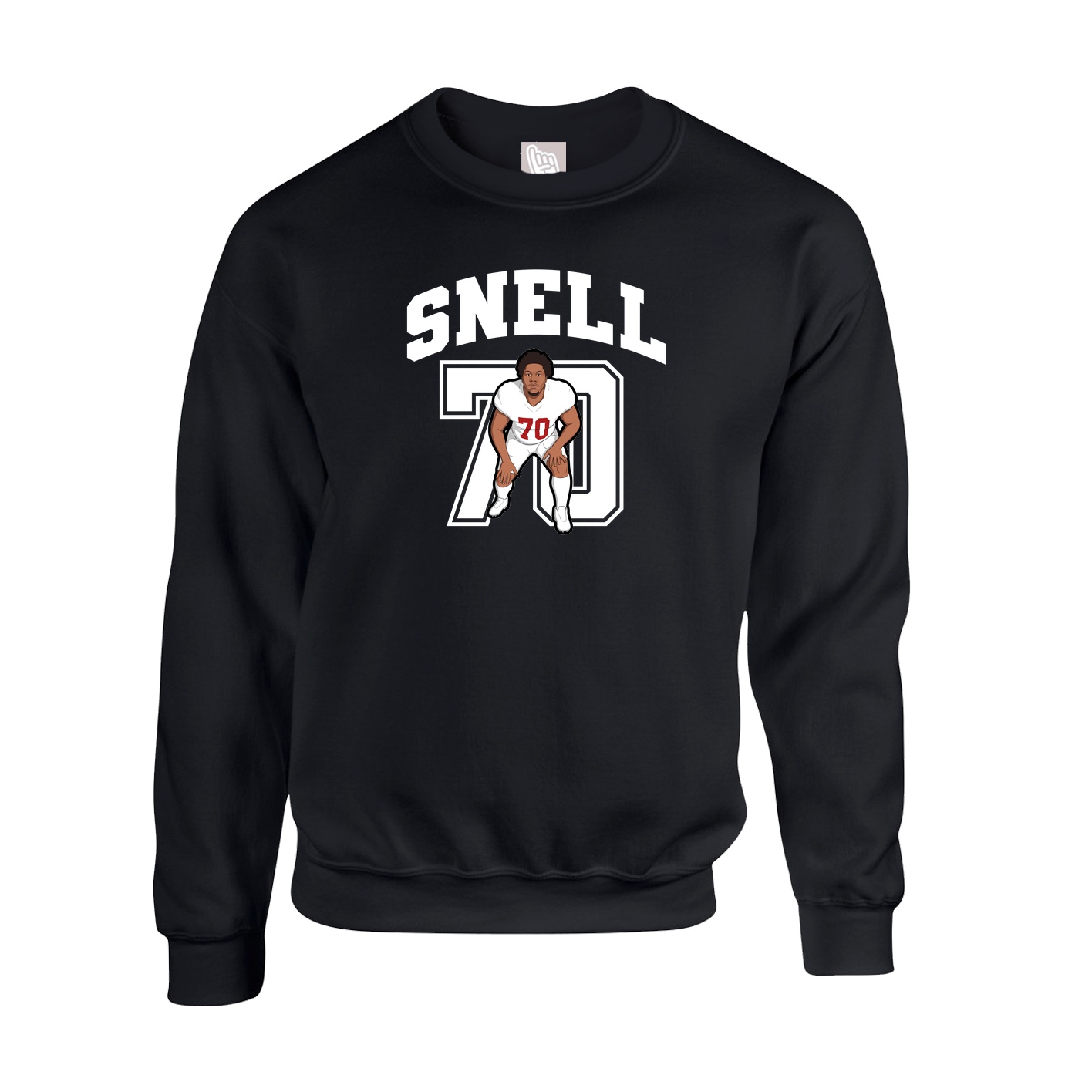 Fleece Crew — Number in Black