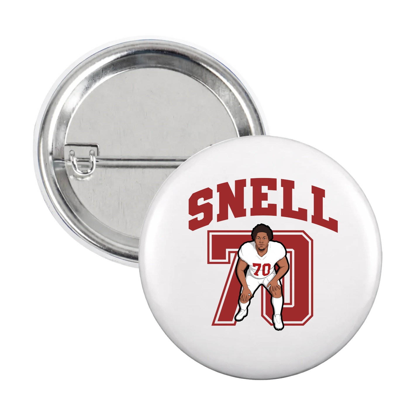 Game Day Button — Number in White