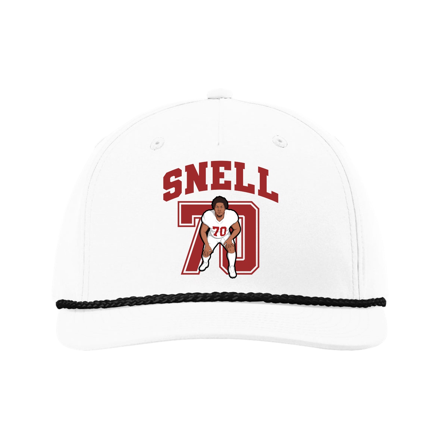 Five-Panel Classic Rope Cap — Number in White