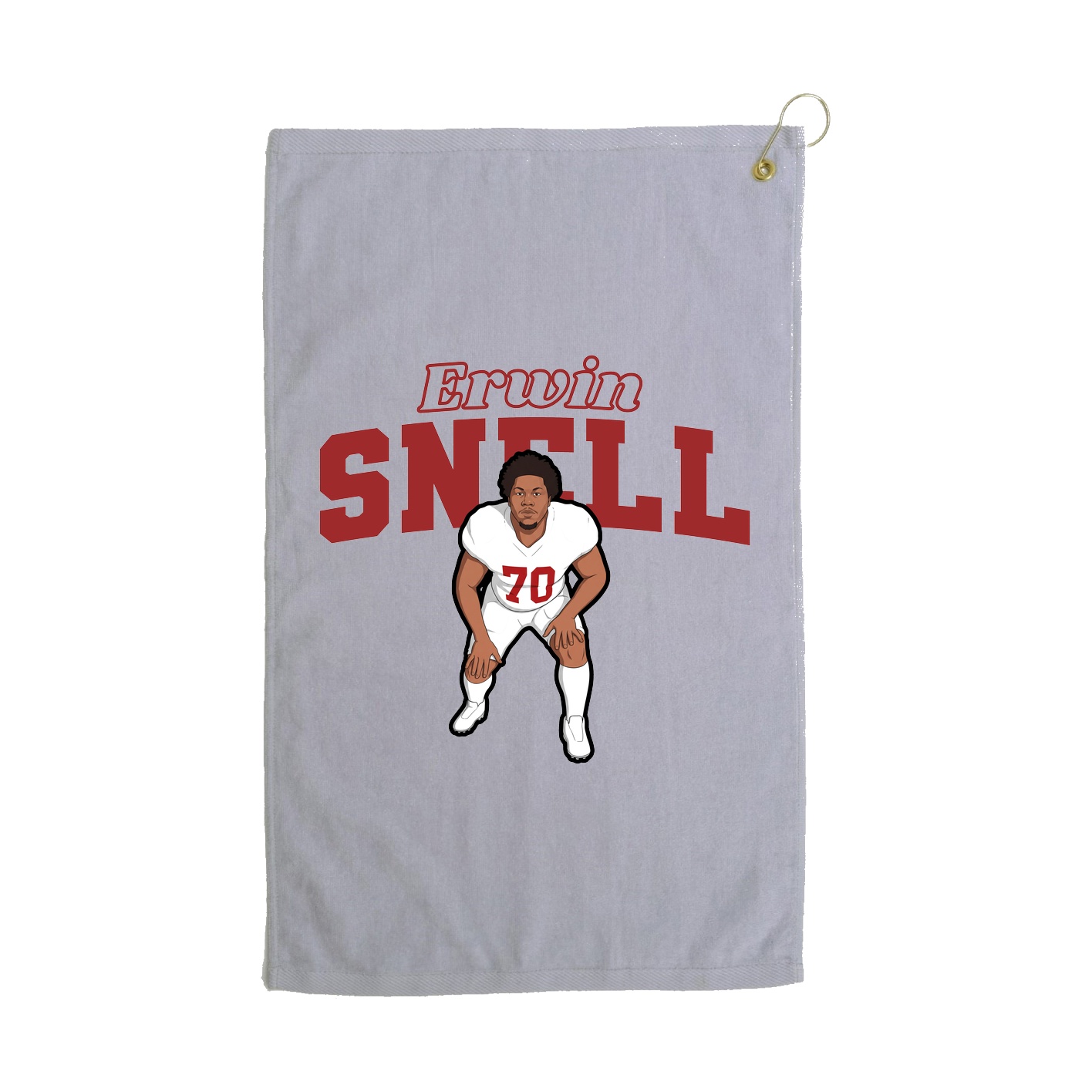 Golf Towel — Name Arch in Grey