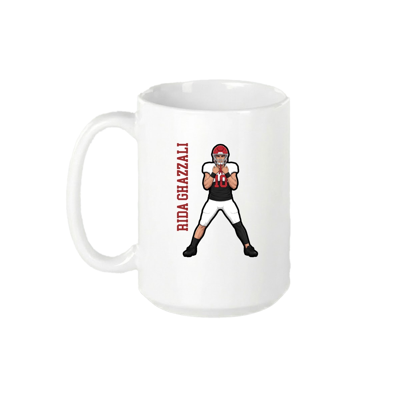 15oz Coffee Mug — Name Vertical in White
