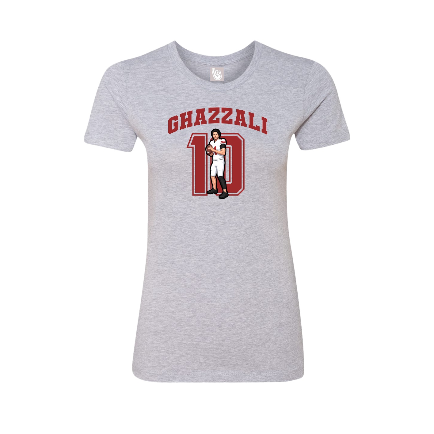 Fitted Women's Tee — Number in Grey