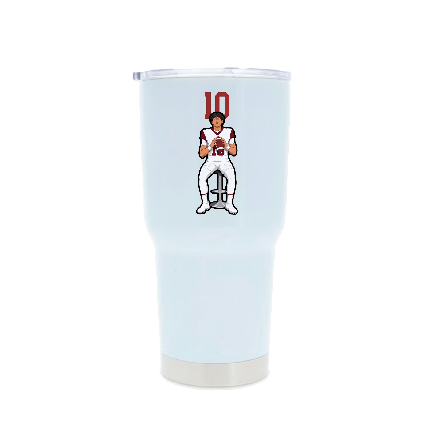 30oz Stainless Steel Tumbler — Number Top in White