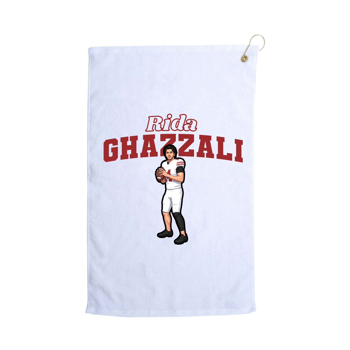 Golf Towel — Name Arch in White