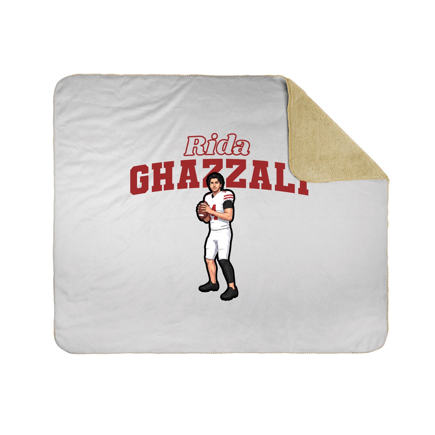 Throw Blanket — Name Arch in White