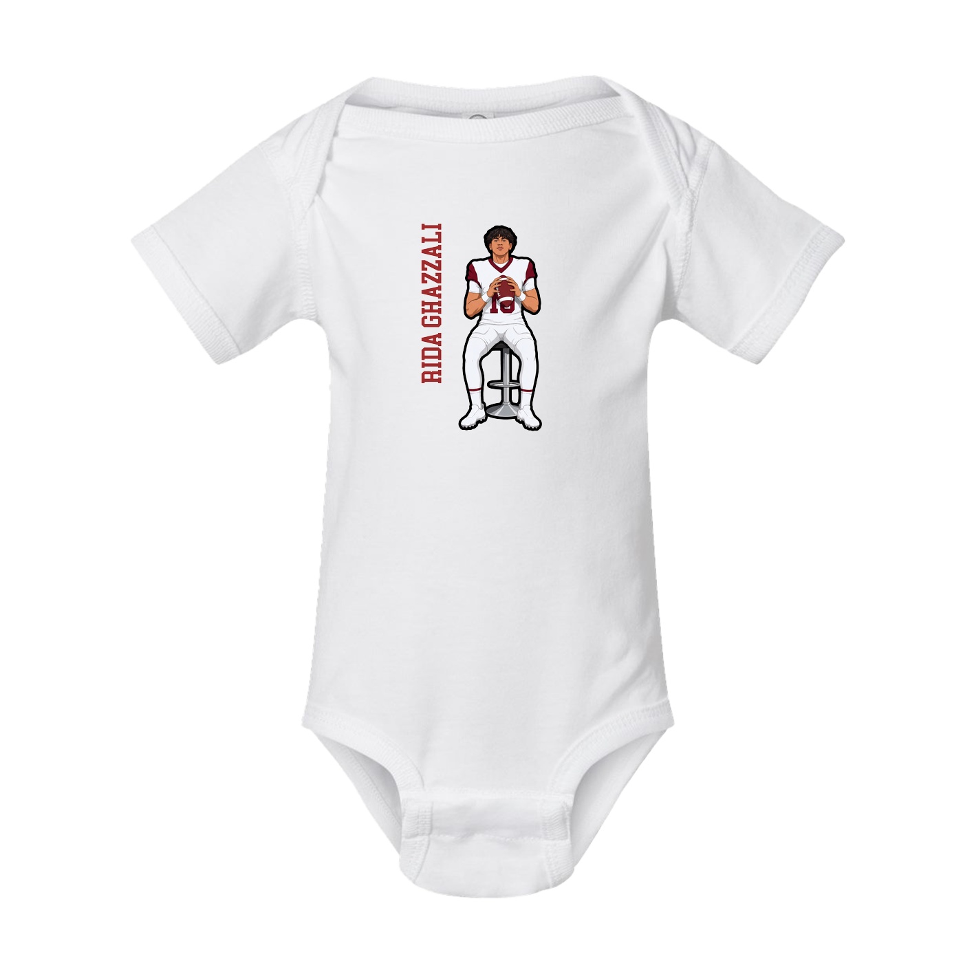 Baby Onesie — Name Vertical in White