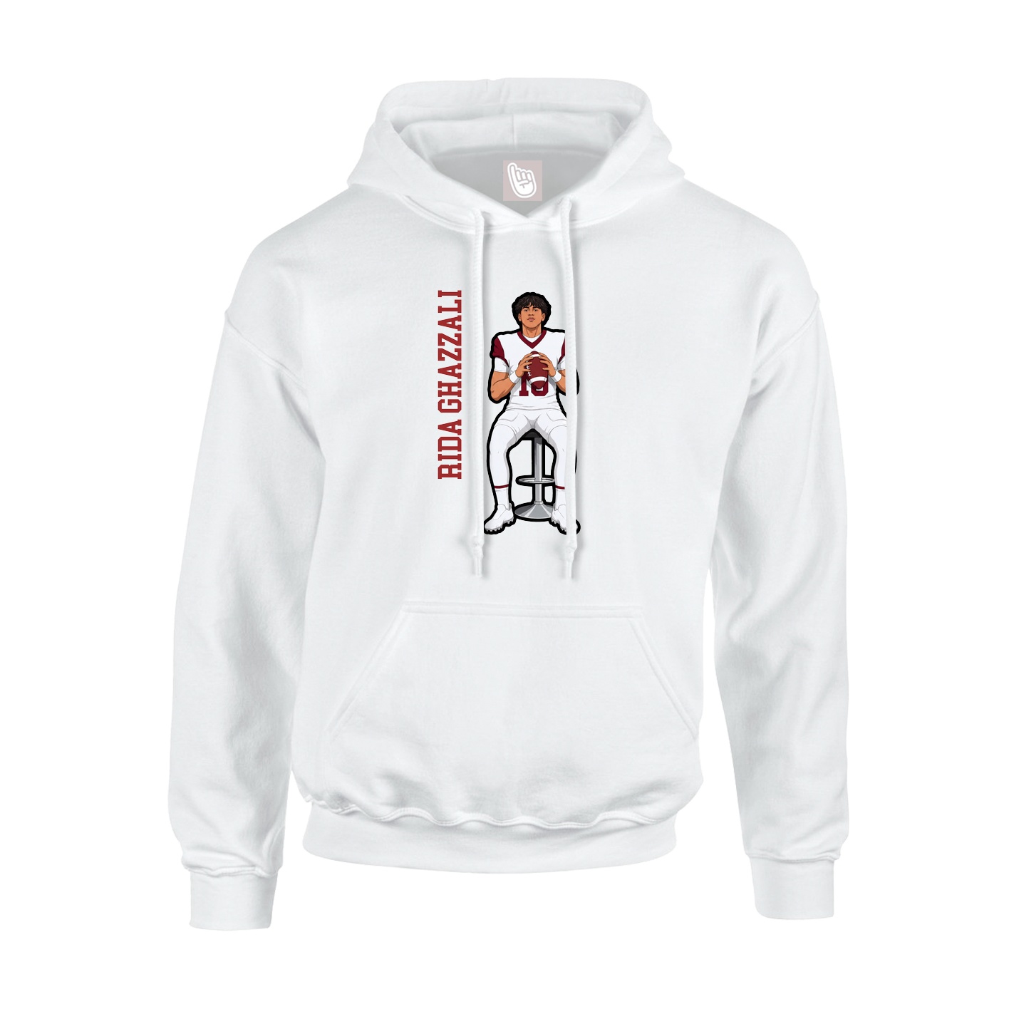 Hoodie — Name Vertical in White