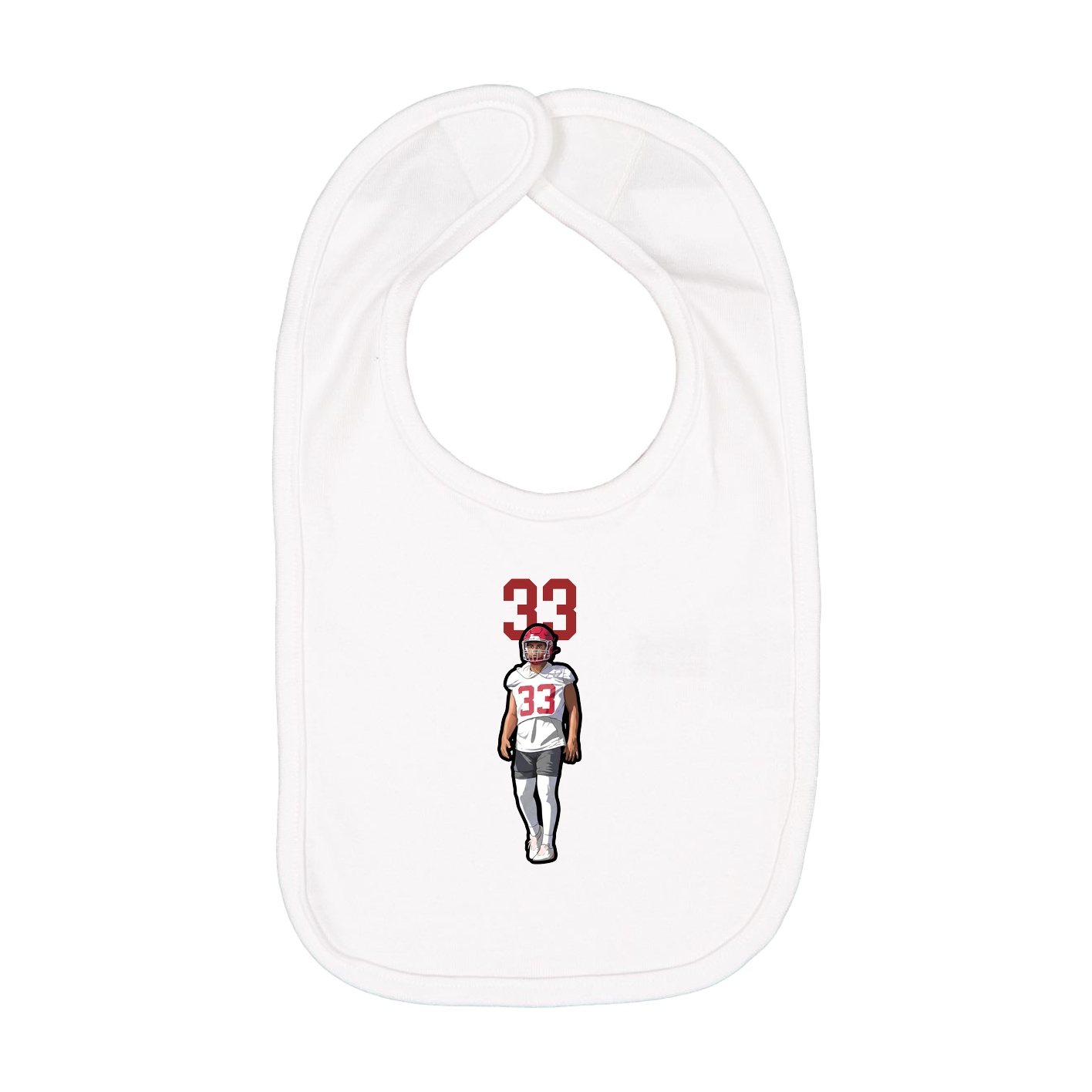 Infant Bib — Number Top in White