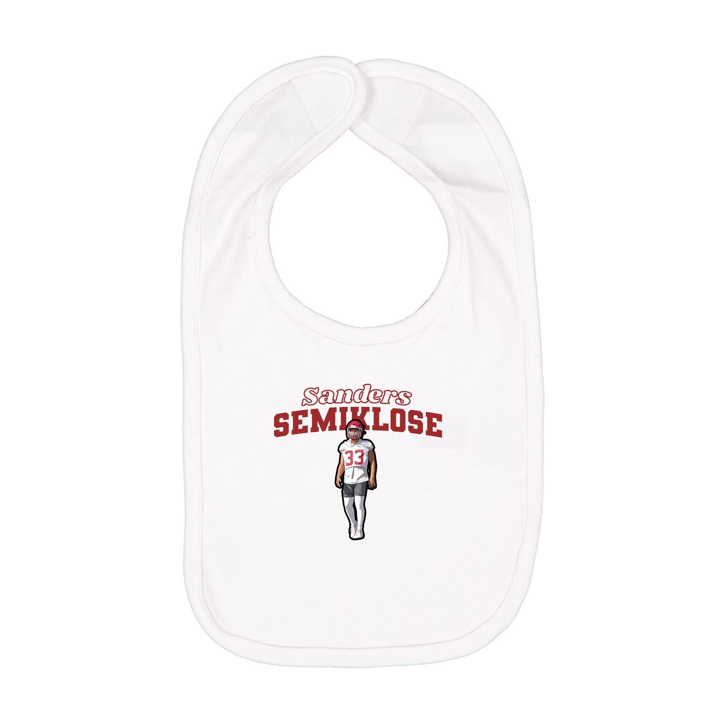 Infant Bib — Name Arch in White