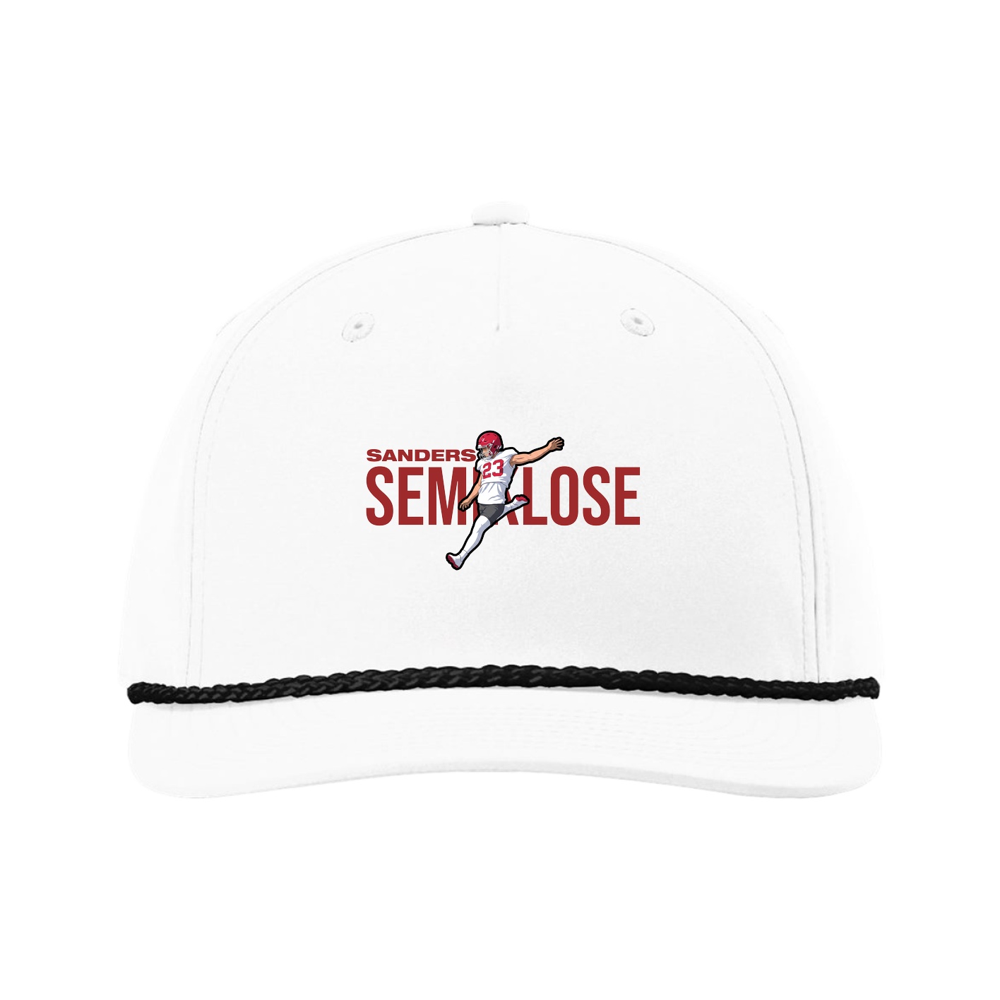 Five-Panel Classic Rope Cap — Player Name in White